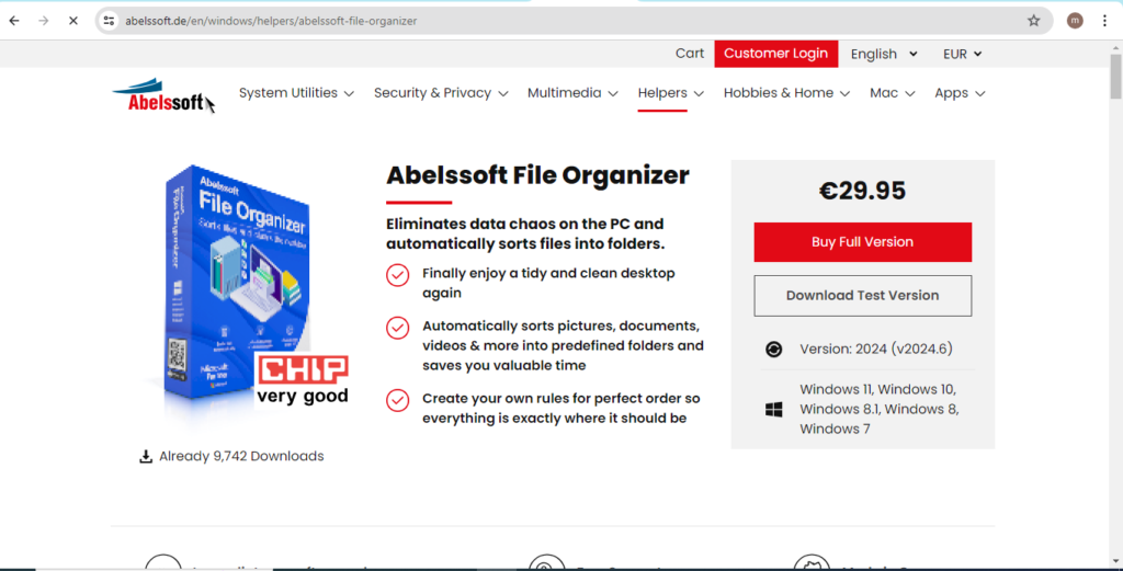 Abelsoft file organizer