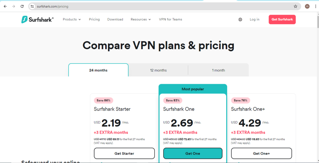 Surfshark Pricing