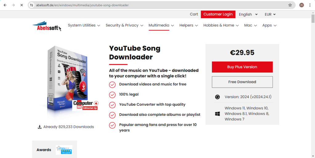 Abelssoft You tube song developer